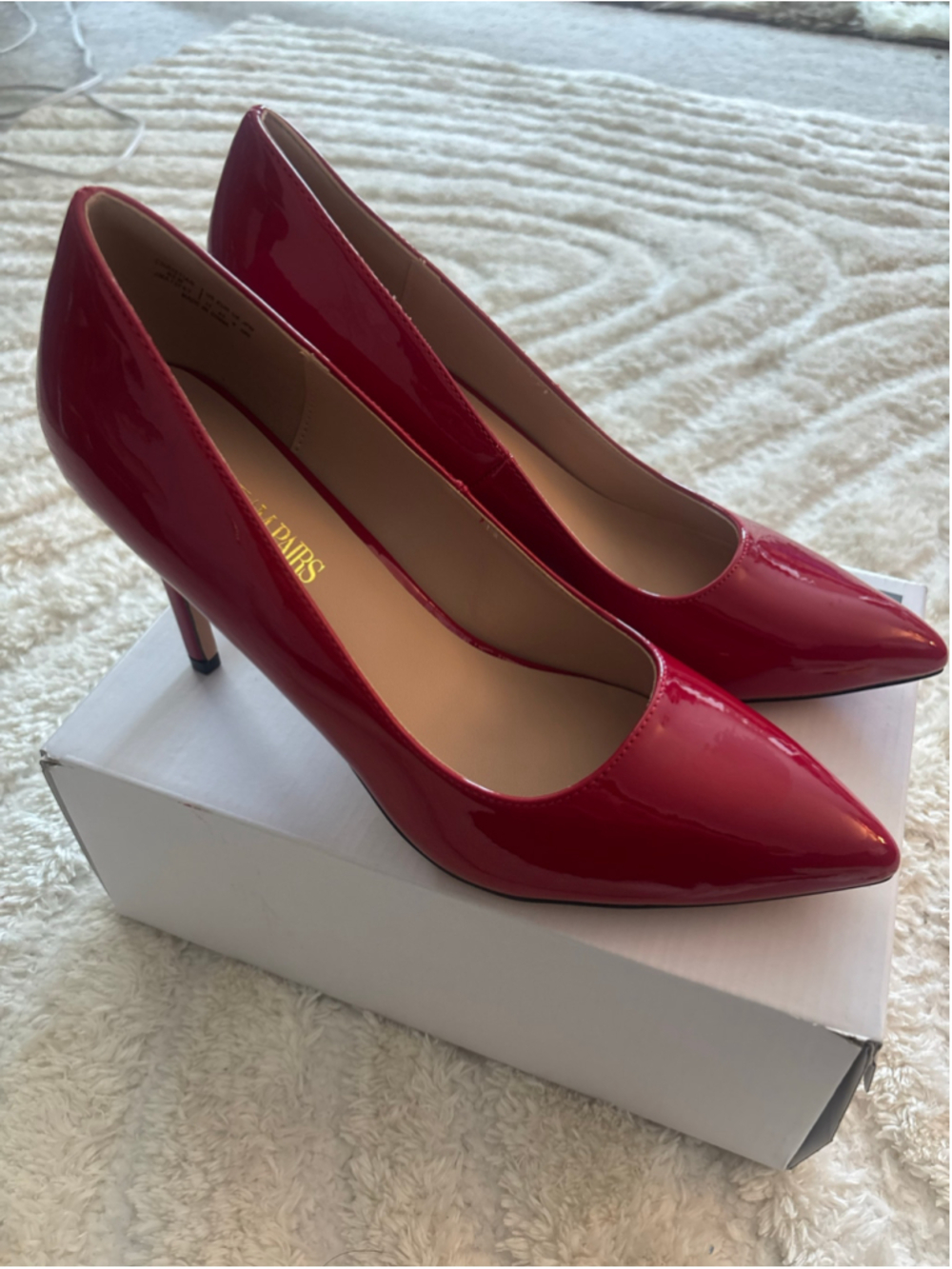 Women's Dream Pairs Red Patent Stiletto Heels Size 11